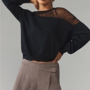 Maeve sheer shoulder pullover knit top size XL